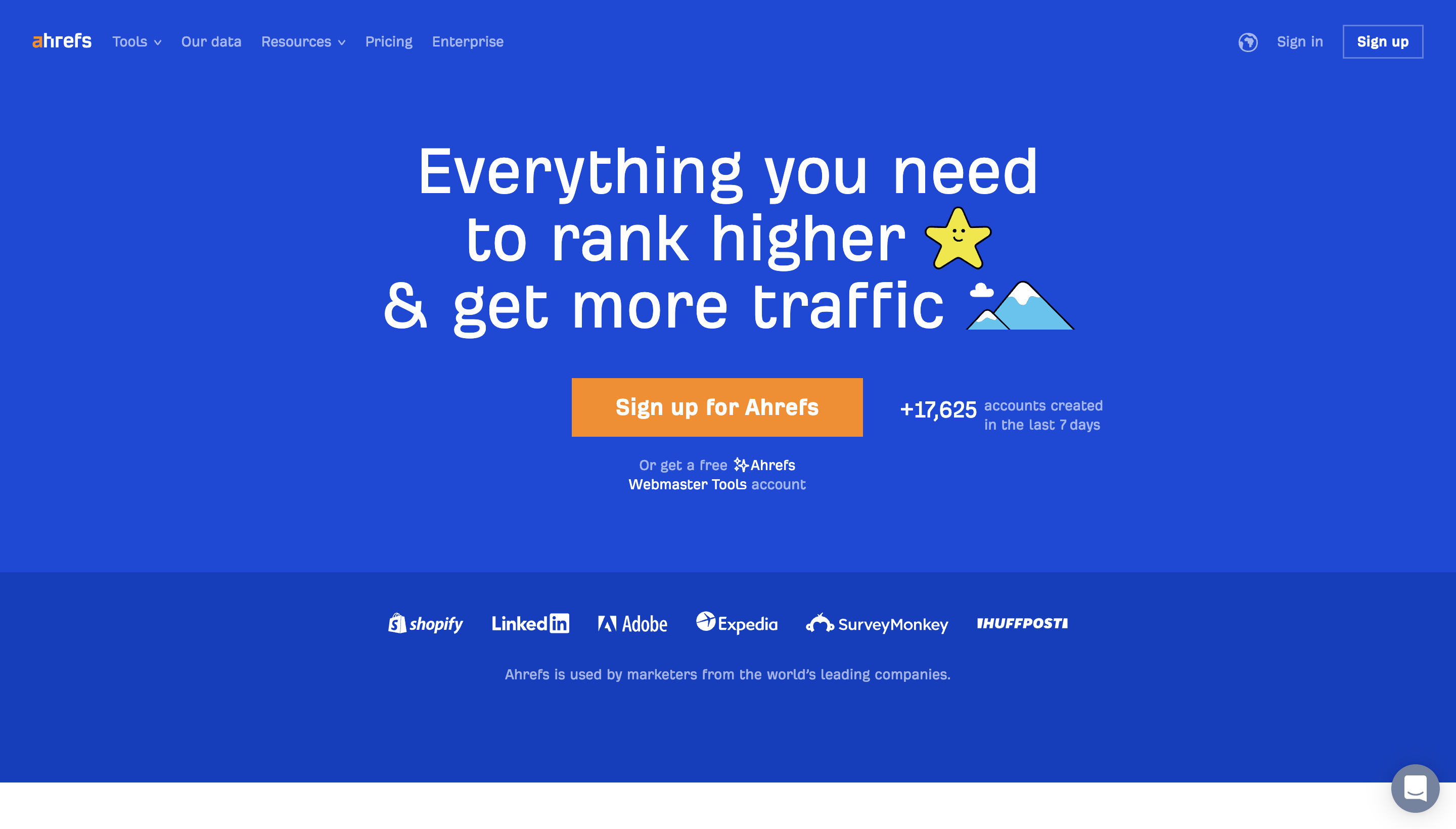 Ahrefs Home Page
