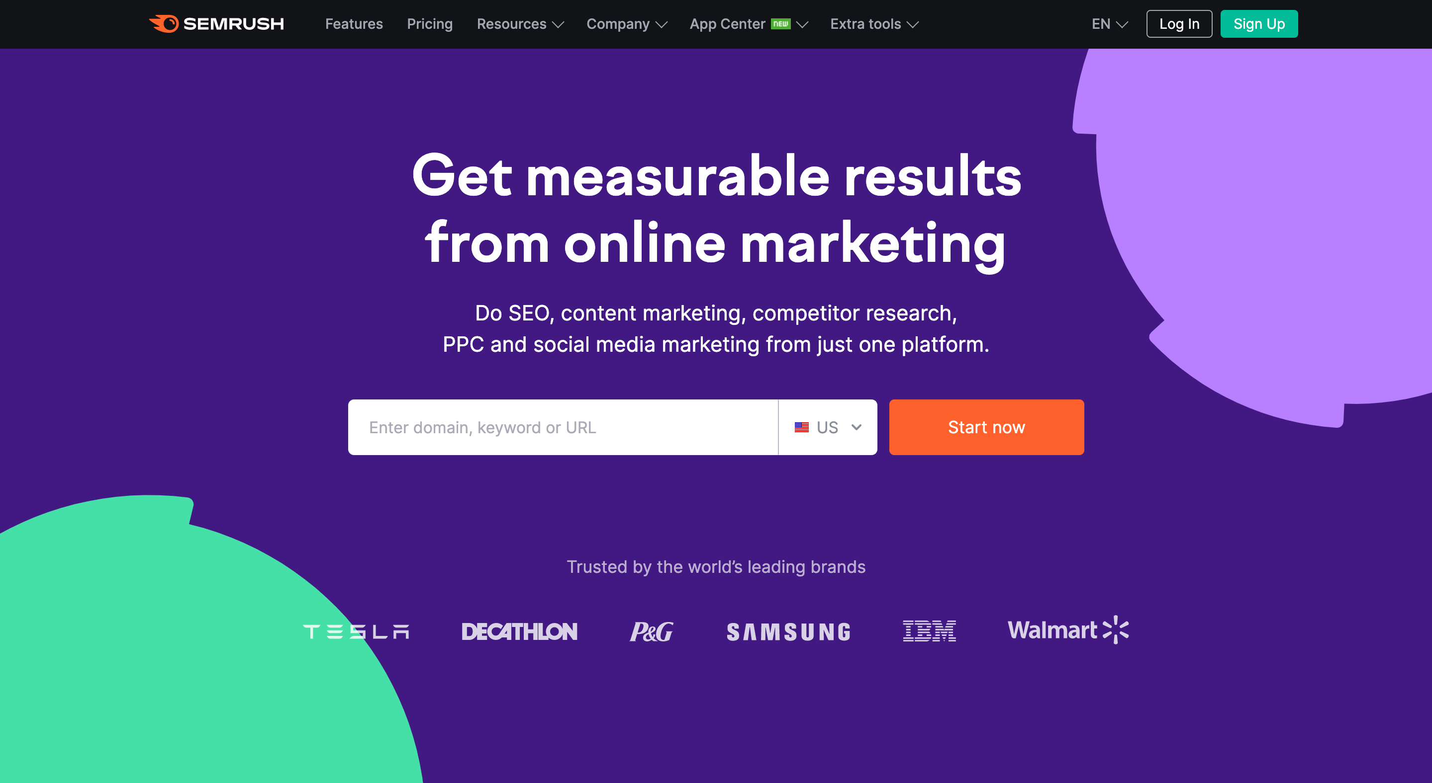 Screenshot of Semrush Website