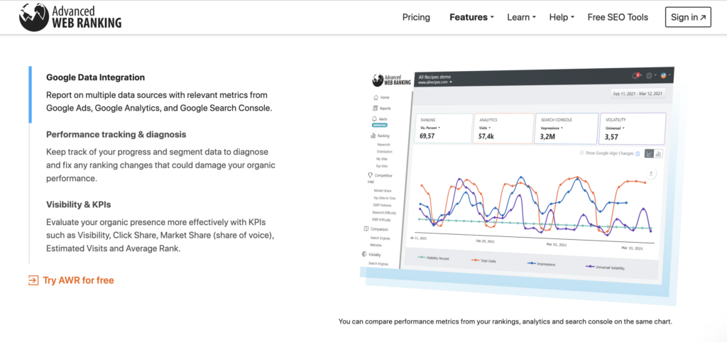 advanced web ranking - top 10 seobility alternatives