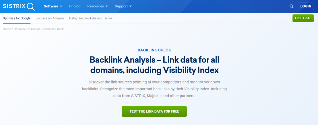 sistrix backlink checker