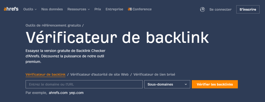 ahrefs backlink checker fr