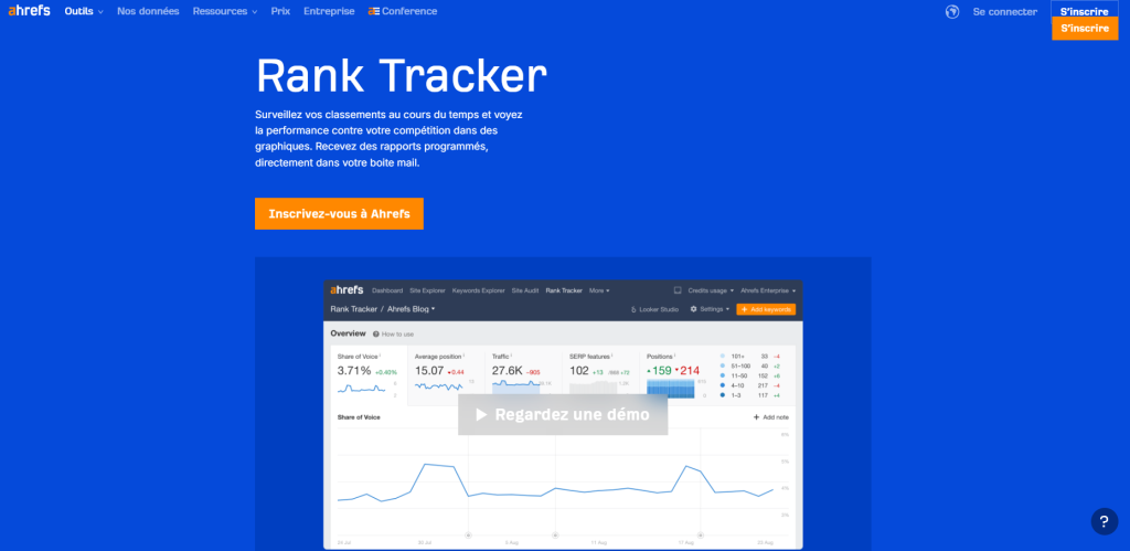 ahrefs rank tracker fr