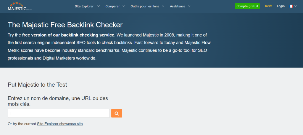 majestic backlink checker fr