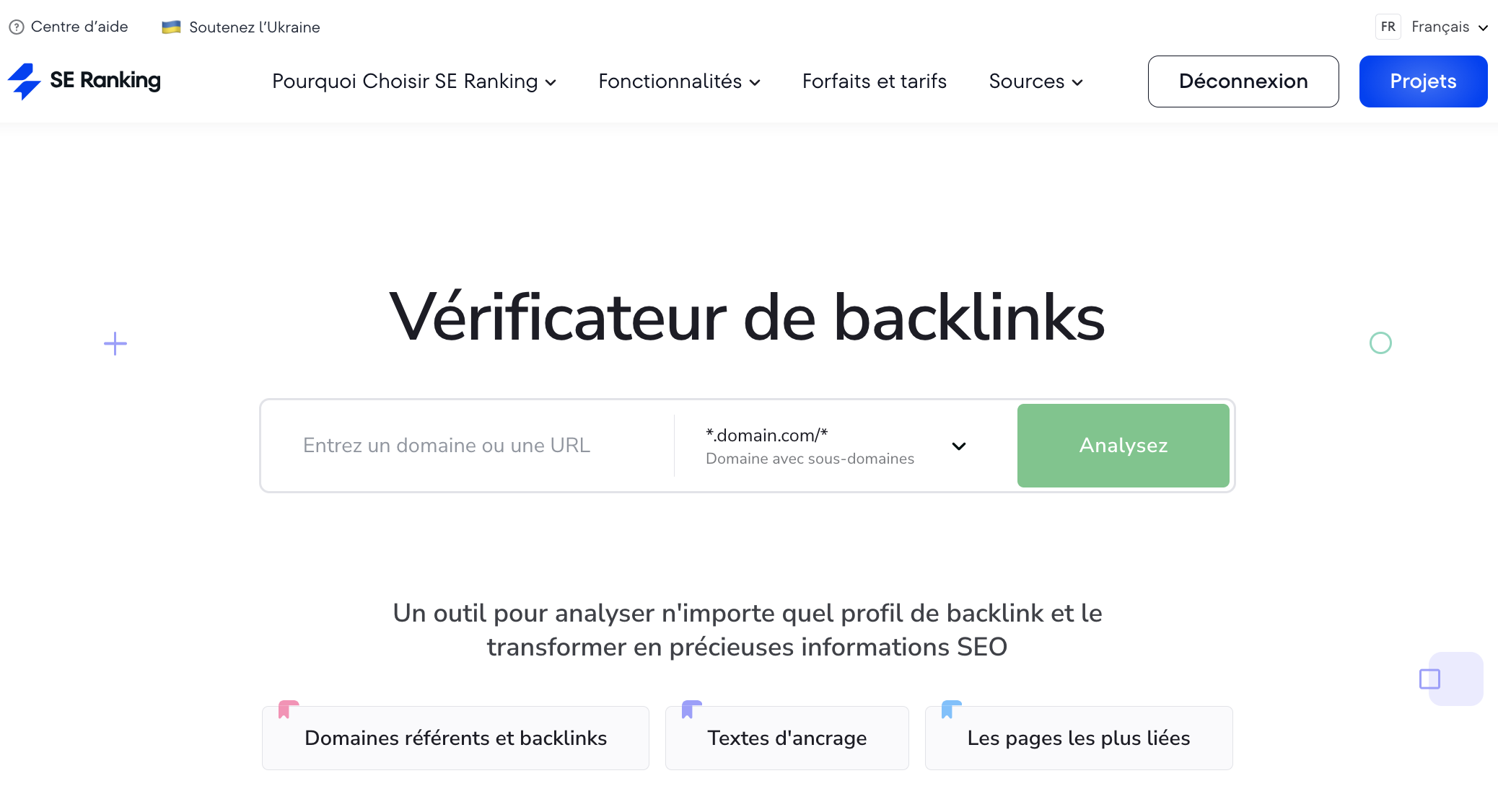 Backlink-Checker tab